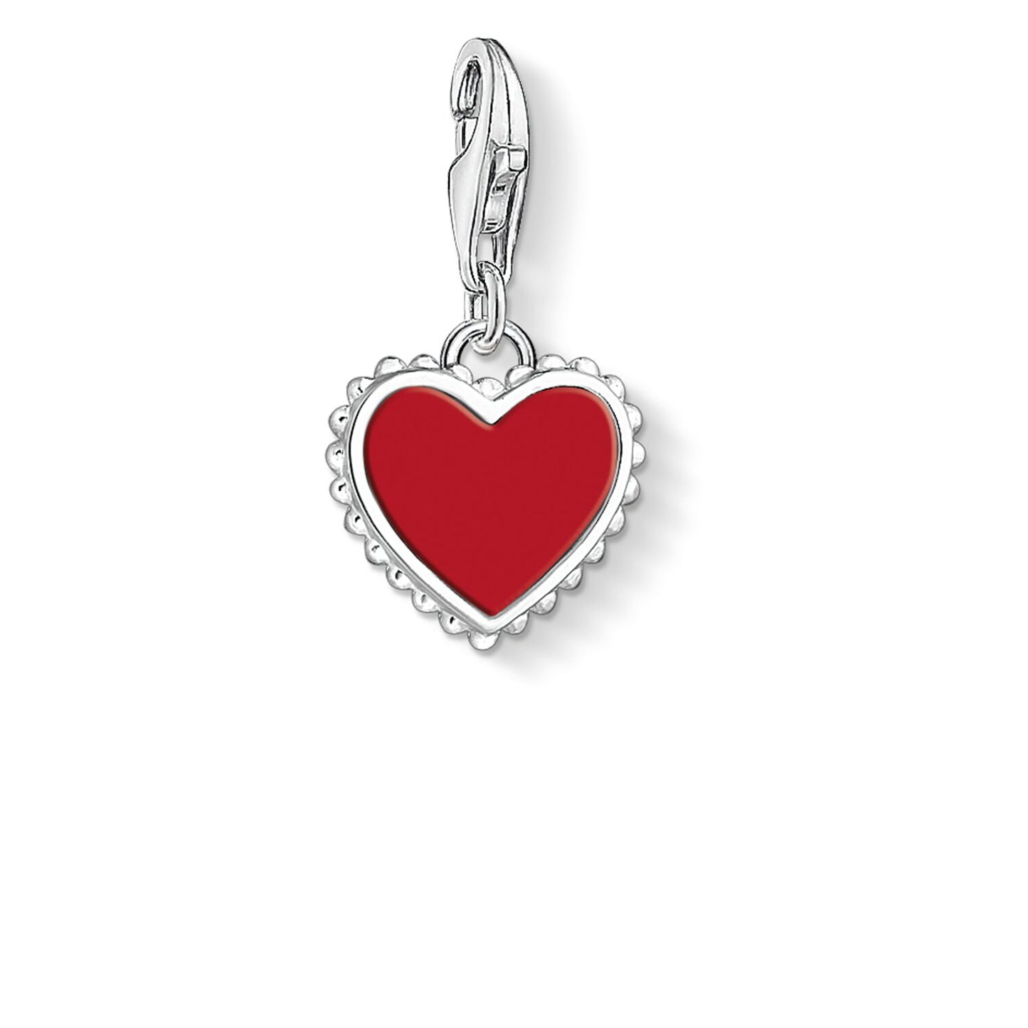 CHARM CLUB STERLING SILVER RED HEART CHARM