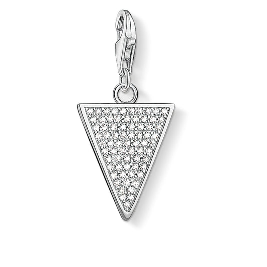 CHARM CLUB STERLING SILVER CZ TRIANGLE CHARM