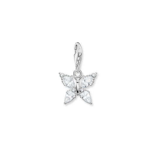 CHARM CLUB STERLING SILVER CZ BUTTERFLY CHARM
