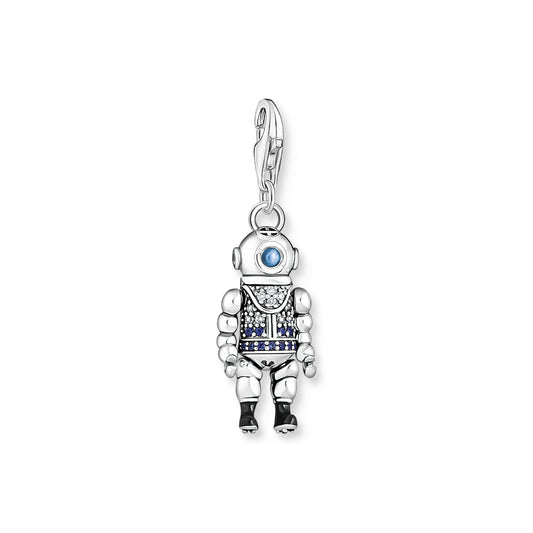 CHARM CLUB STERLING SILVER BLUE SPINEL DIVER CHARM