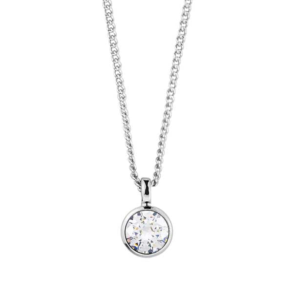 ETTE SHINY SILVER CRYSTAL NECKLACE