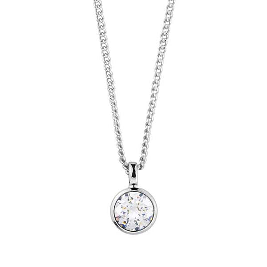 ETTE SHINY SILVER CRYSTAL NECKLACE