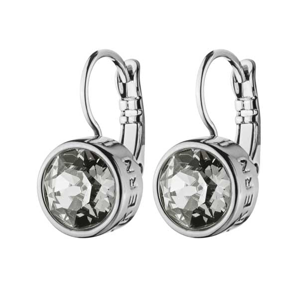 LOUISE SHINY SILVER GREY EARRINGS