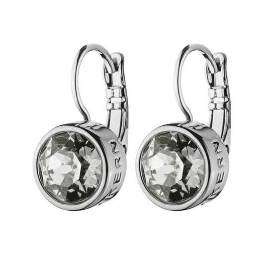 LOUISE SHINY SILVER GREY EARRINGS