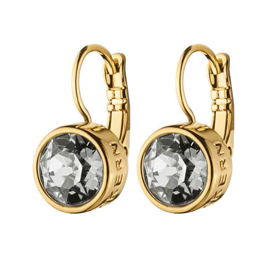 LOUISE SHINY GOLD GREY EARRINGS