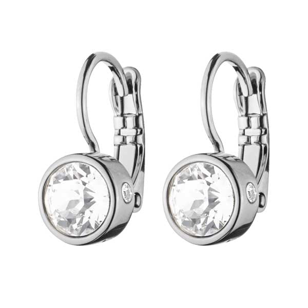 MADU SHINY SILVER CRYSTAL EARRINGS