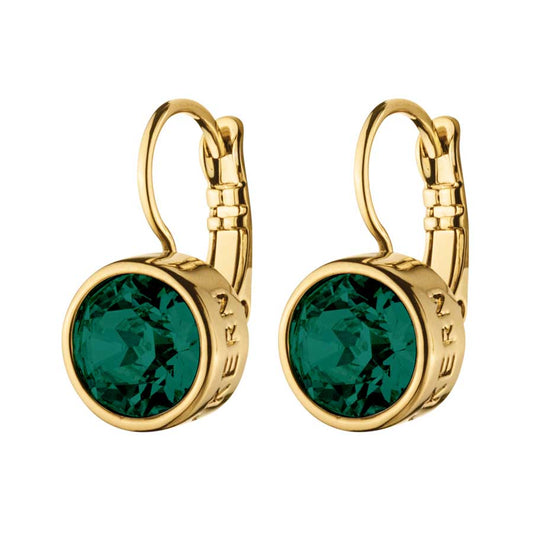 LOUISE SHINY GOLD GREEN EARRINGS