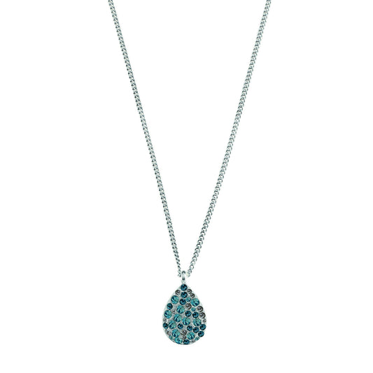 BAILEY SHINY SILVER BLUE MIX NECKLACE