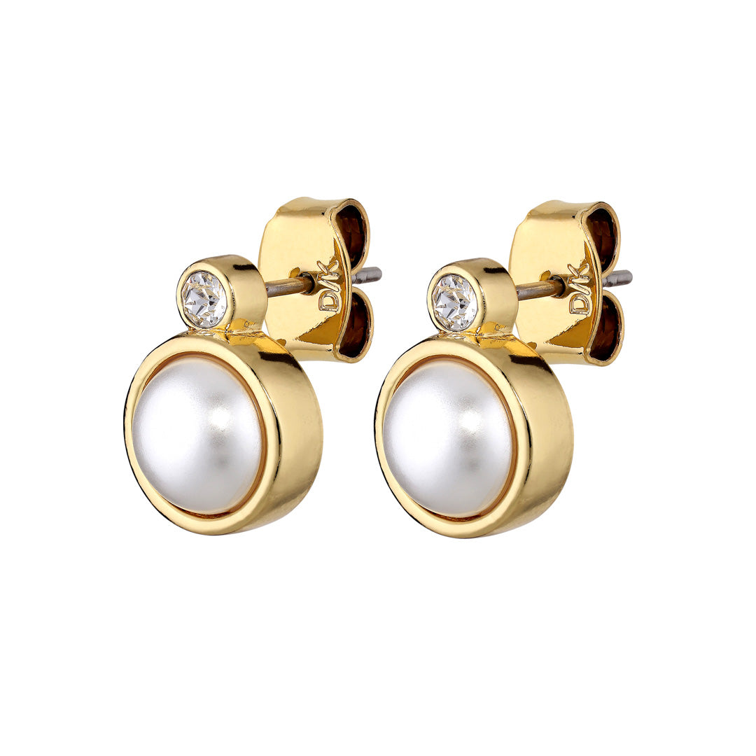LONDON SHINY GOLD PEARL EARRINGS