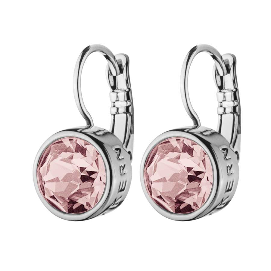 LOUISE SHINY SILVER VINTAGE ROSE EARRINGS
