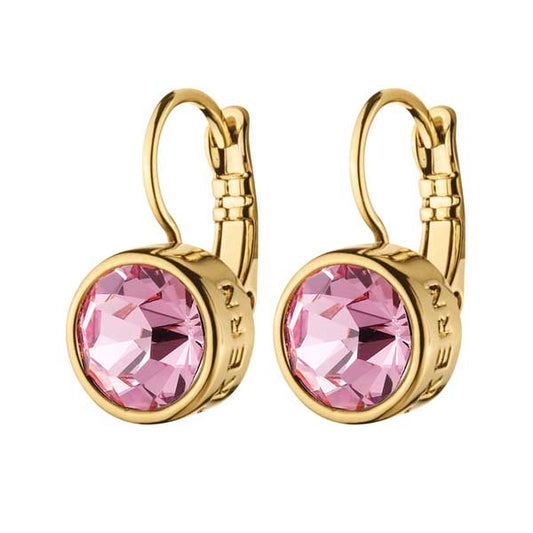 LOUISE SHINY GOLD LIGHT ROSE EARRINGS