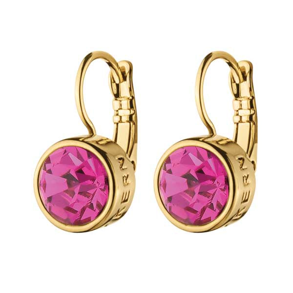 LOUISE SHINY GOLD PINK EARRINGS