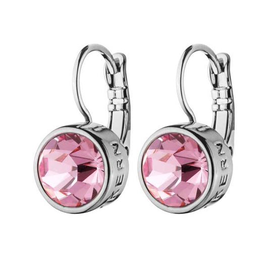 LOUISE SHINY SILVER LIGHT ROSE EARRINGS