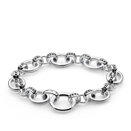 STUDDED OVAL BRACELET - SIZE L 21CM