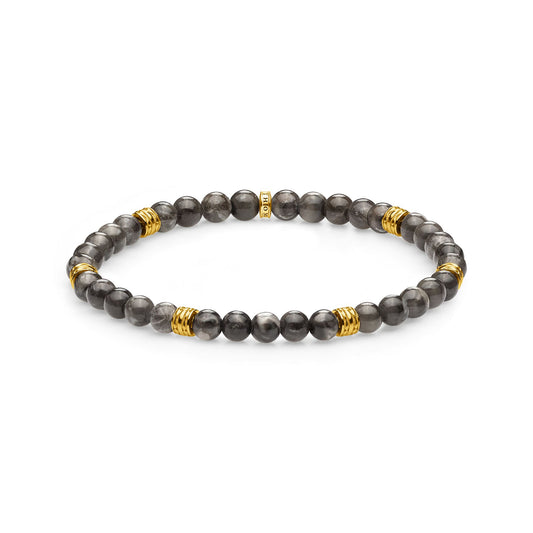 GREY MARBLE LUCKY BEAD BRACELET