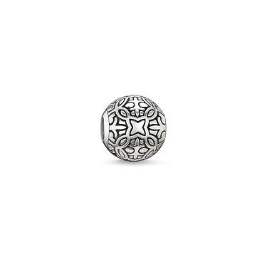 KARMA BEAD - STERLING SILVER GOA GRAVED BEAD