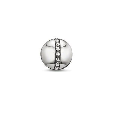 KARMA BEAD - STERLING SILVER OXIDISED DOTTED LINE BEAD
