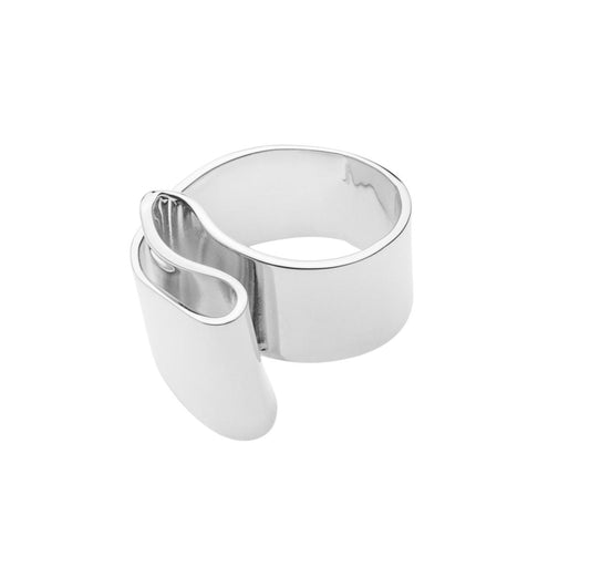 SCULPT SHINY SILVER RING SIZE II