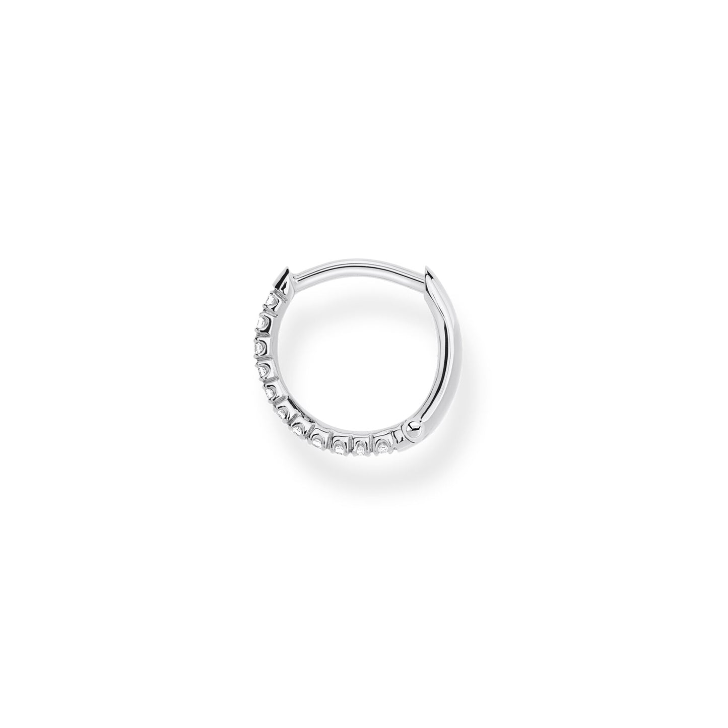 CHARMING COLLECTION 13.5MM CZ HOOP EARRING SINGLE