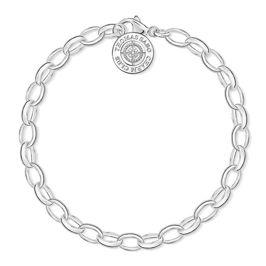 CHARM CLUB STERLING SILVER DIAMOND BELCHER BRACELET