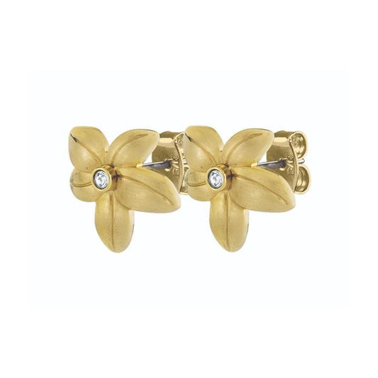 YANN SHINY GOLD CRYSTAL EARRINGS