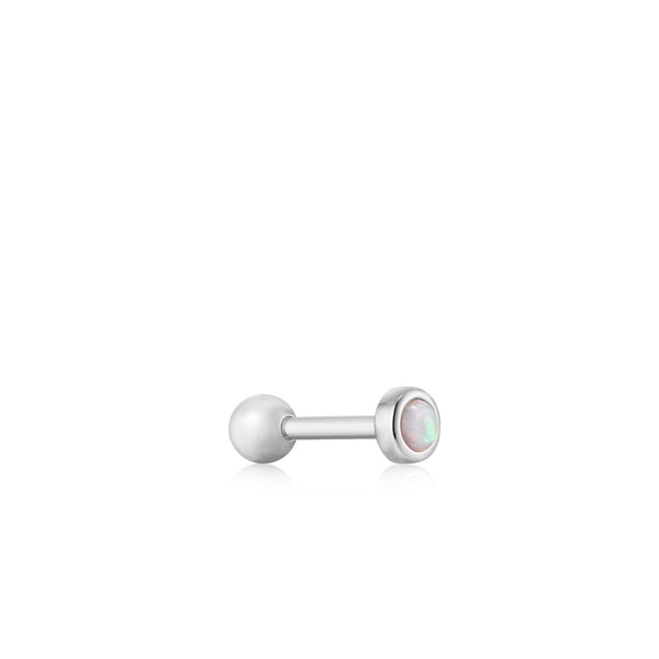 EAR EDIT OPAL BEZEL BARBELL SINGLE EARRING