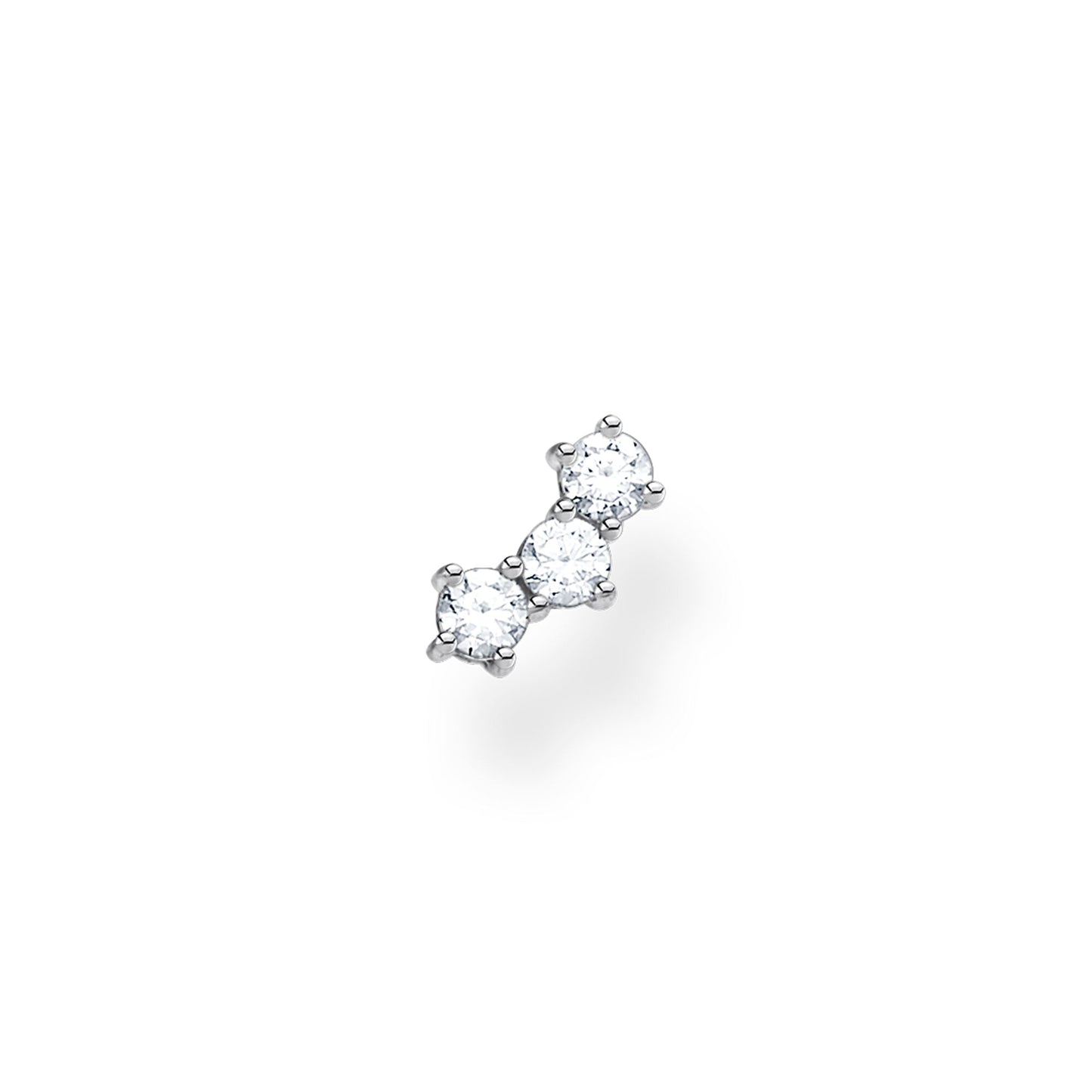 CHARMING COLLECTION 3 STONE CZ STUD EARRING SINGLE
