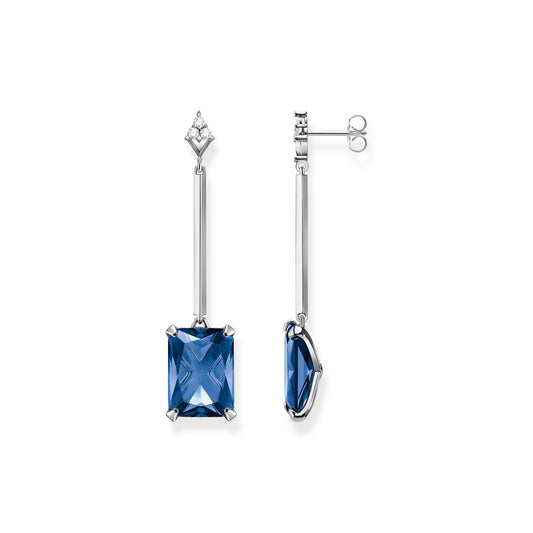 STERLING SILVER HERITAGE BLUE STONE DROP EARRINGS