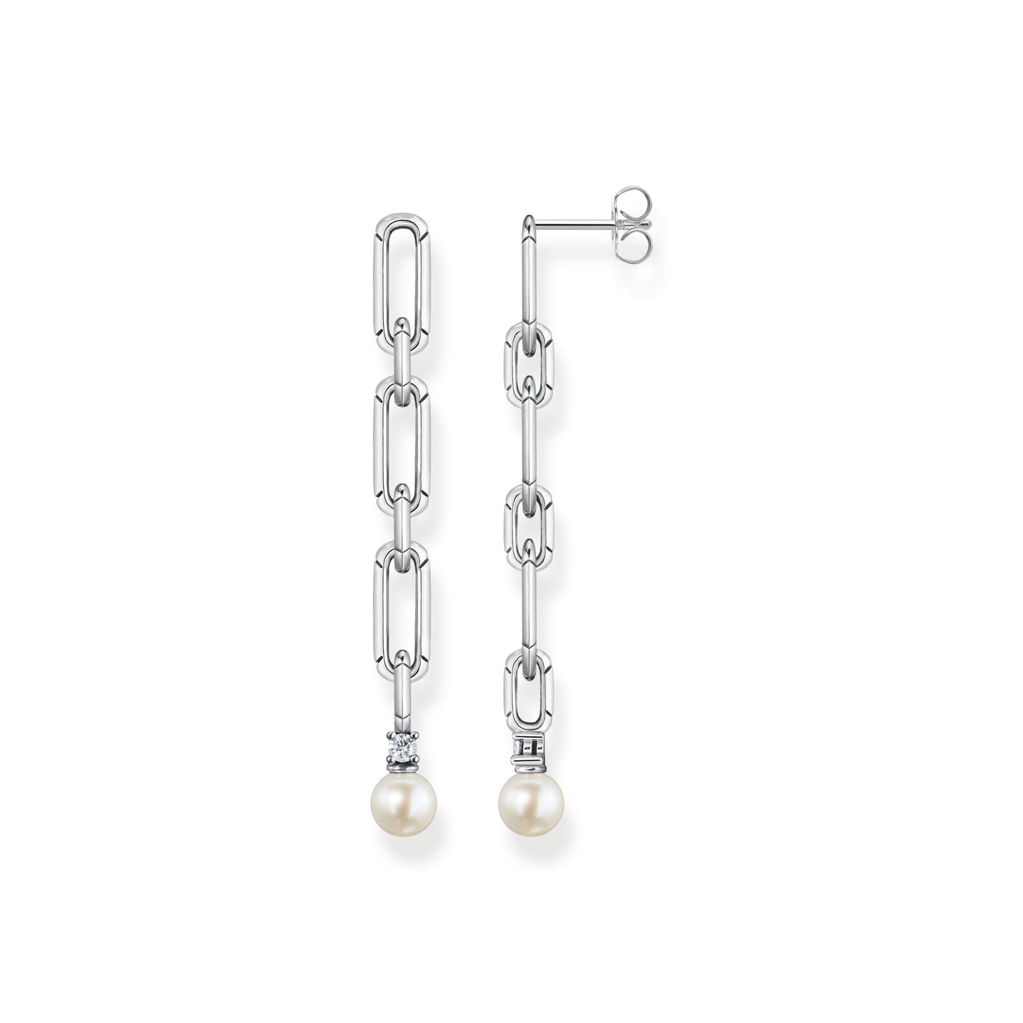 HERITAGE CHAIN LINK FRESHWATER PEARL EARRINGS