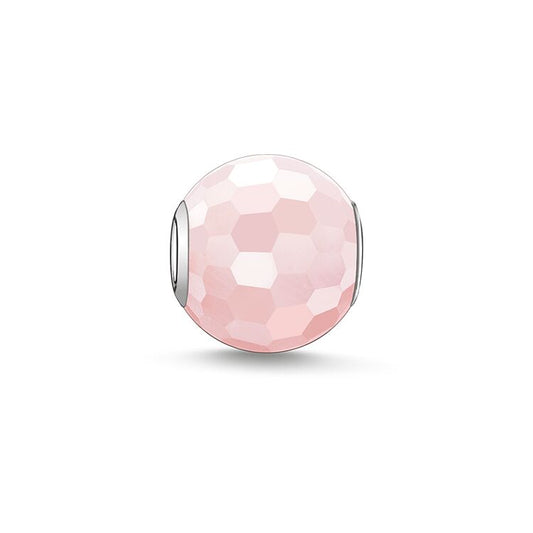 KARMA BEAD - STERLING SILVER FACETED ROSE QUARTZ BEAD