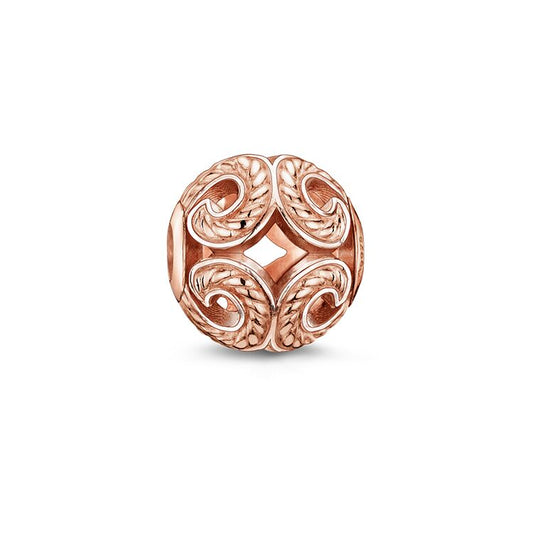 KARMA BEAD - STERLING SILVER ROSE-GOLD PLATED WAVE BEAD