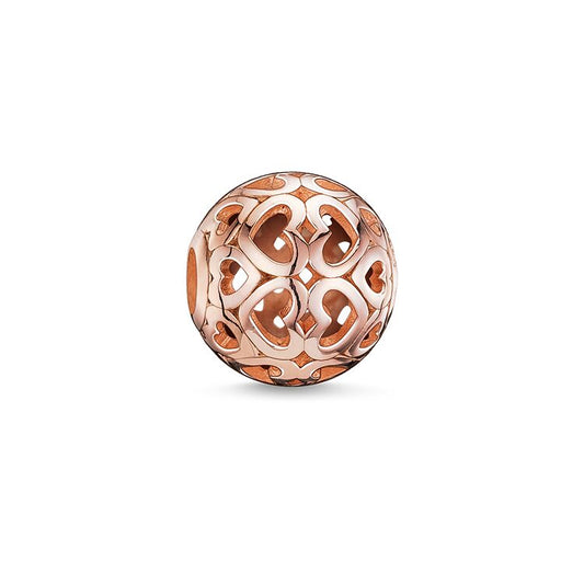 KARMA BEAD - STERLING SILVER ROSE-GOLD PLATED HEARTS BEAD