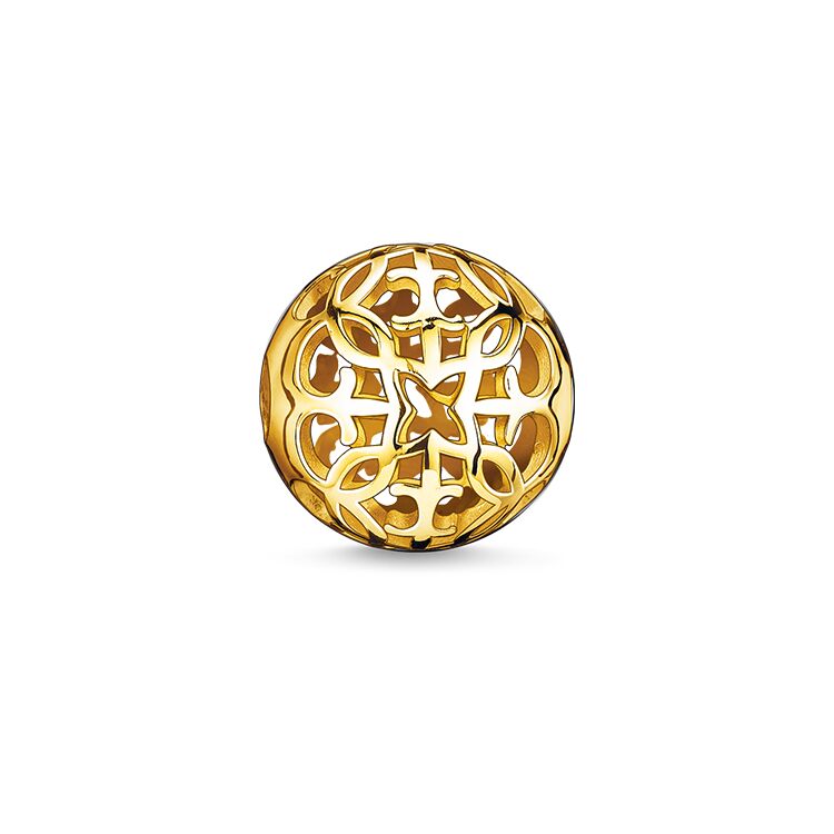 KARMA BEAD - STERLING SILVER YELLOW-GOLD PLATED ARABESQUE BEAD