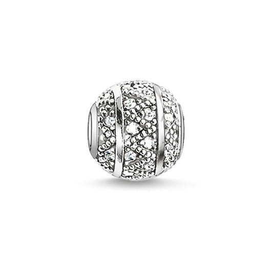 KARMA BEAD - WHITE ZIG ZAG BEAD