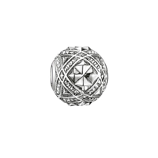 KARMA BEAD - STERLING SILVER ART DECO STUDS BEAD