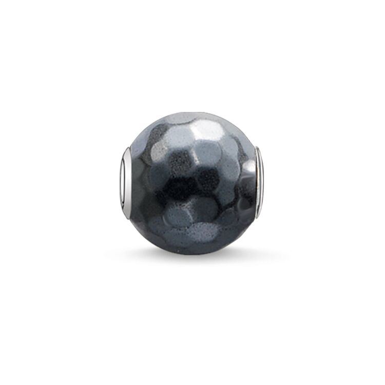 KARMA BEAD - STERLING SILVER HEMATITE FACETED BEAD