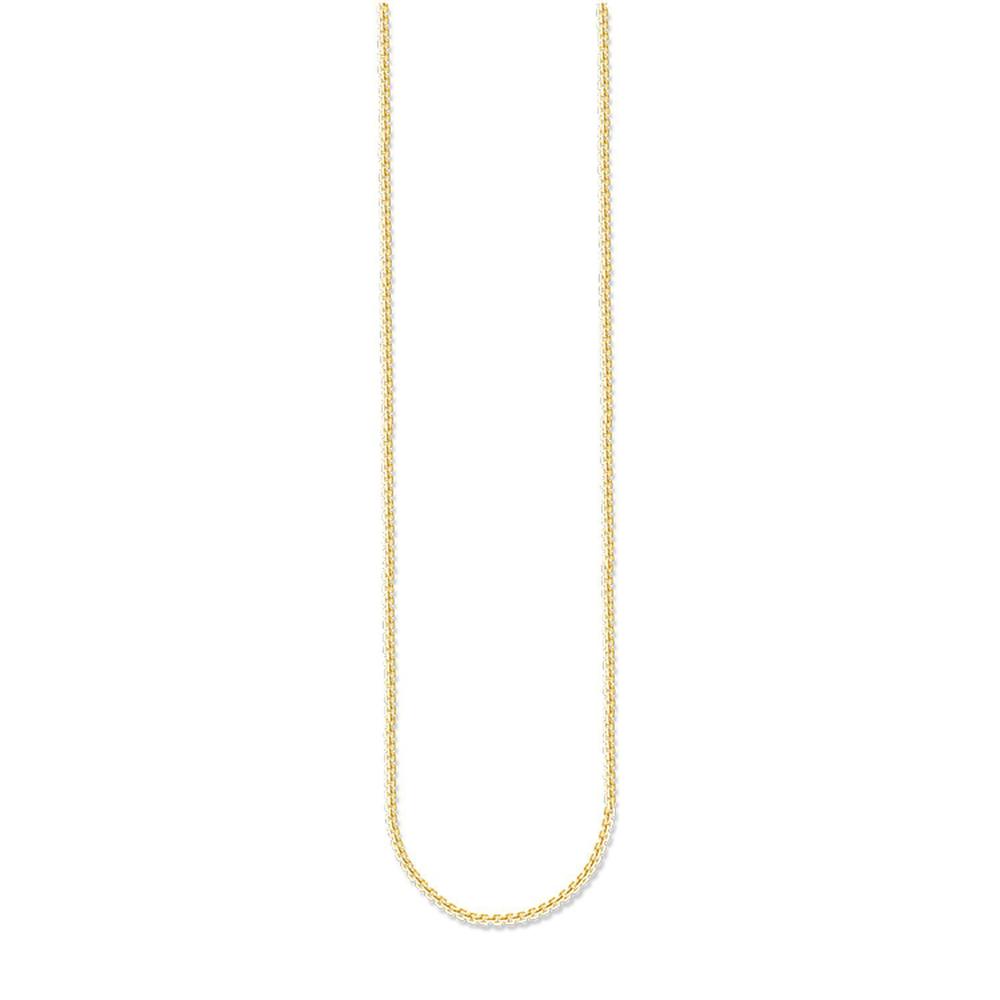 STERLING SILVER YELLOW GOLD PLATED FINE BOX LINK NECKLACE