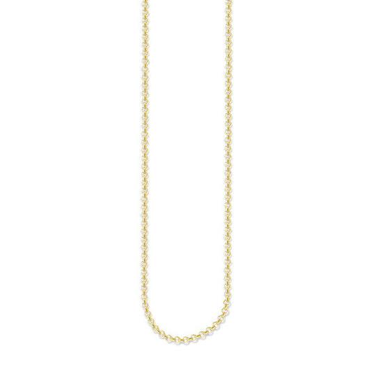 STERLING SILVER YELLOW GOLD PLATED ROUND BELCHER NECKLACE