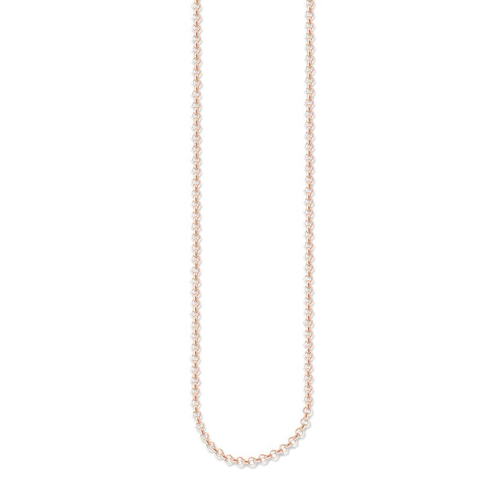 STERLING SILVER ROSE GOLD PLATED ROUND BELCHER NECKLACE 45CM