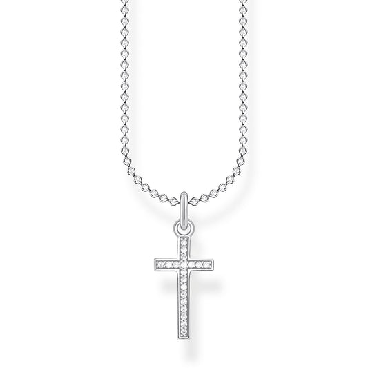 CHARMING COLLECTION CZ PAVE CROSS NECKLACE 38-45CM