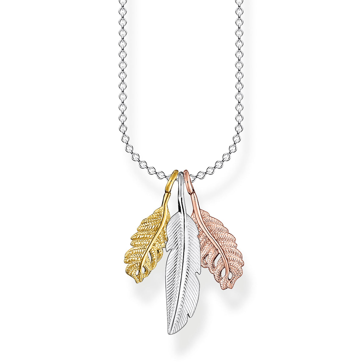 CHARMING COLLECTION TRI COLOUR FEATHER NECKLACE 38-45CM – Studio18 
