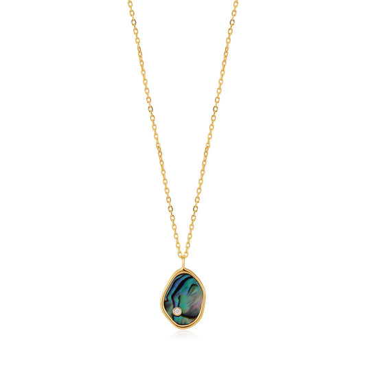 TURNING TIDES TIDAL ABALONE GOLD PLATED NECKLACE
