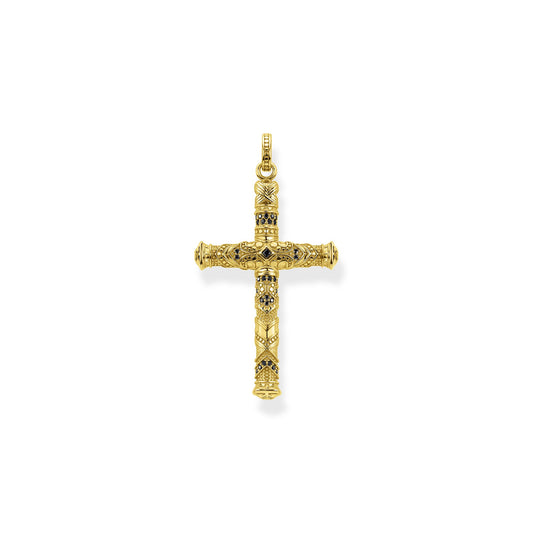 REBEL ART DECO BLACK CZ CROSS PENDANT