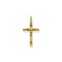 STERLING SILVER YELLOW GOLD PLATED REBEL ART DECO BLACK CZ CROSS PENDANT