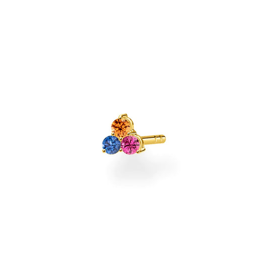 EAR STUD COLOURFUL STONES (SINGLE)