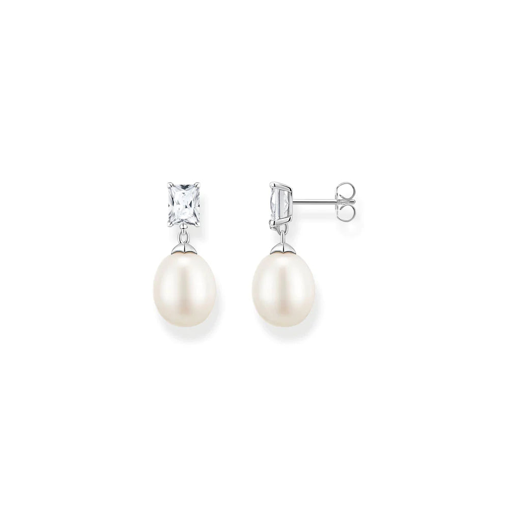 HERITAGE PEARL WITH WHITE STONE EARRINGS