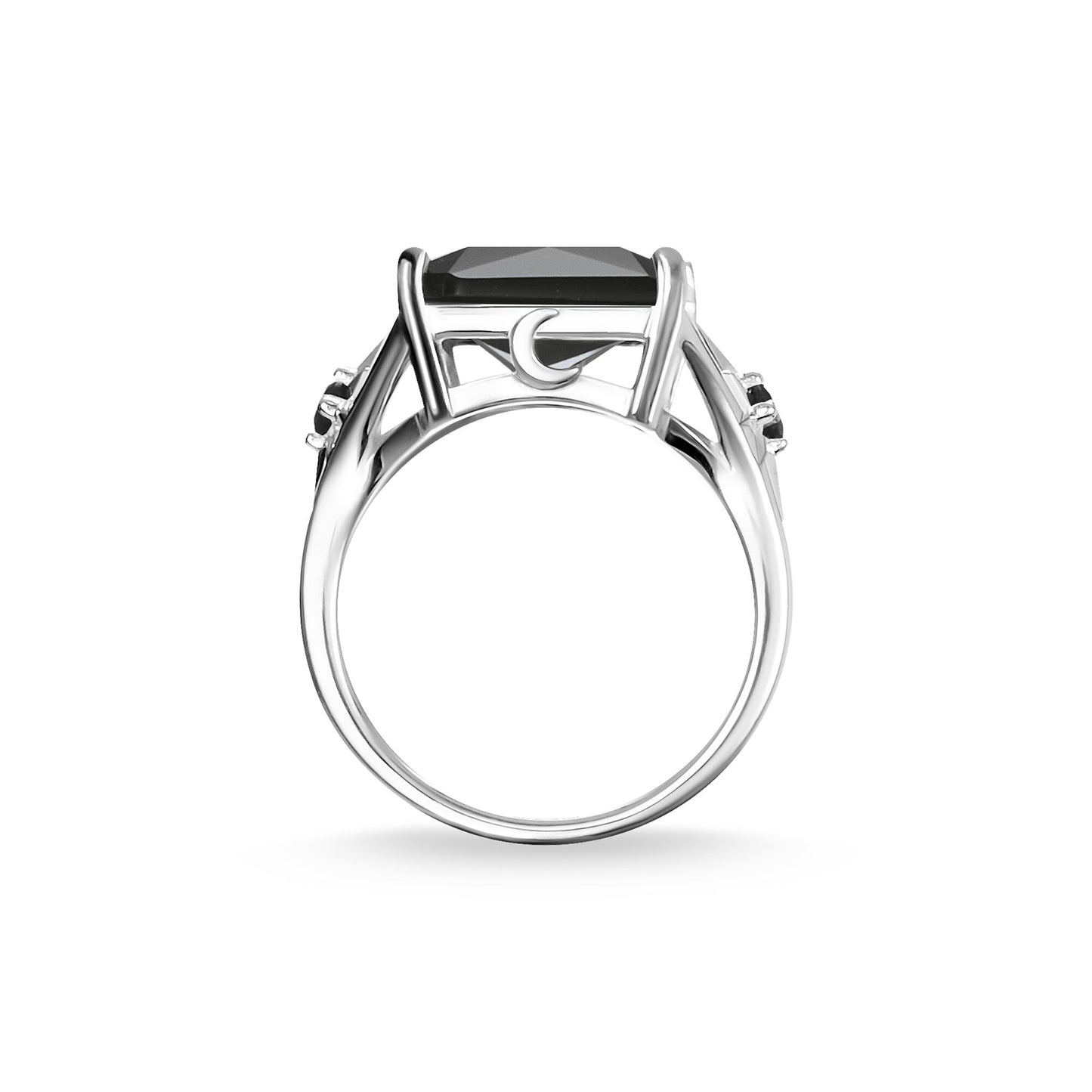STERLING SILVER MAGIC STONES ONYX STATEMENT RING