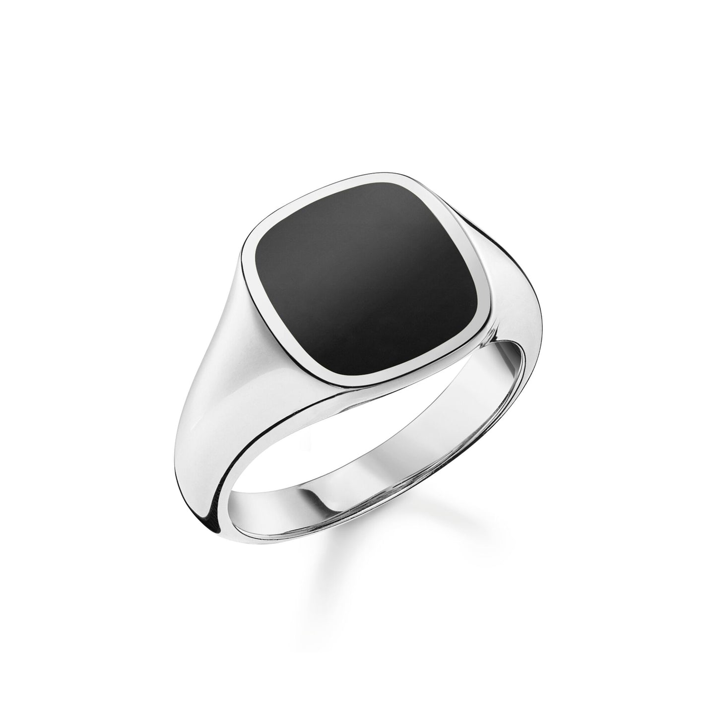 GENTS STERLING SILVER REBEL ONYX SQUARE SIGNET RING