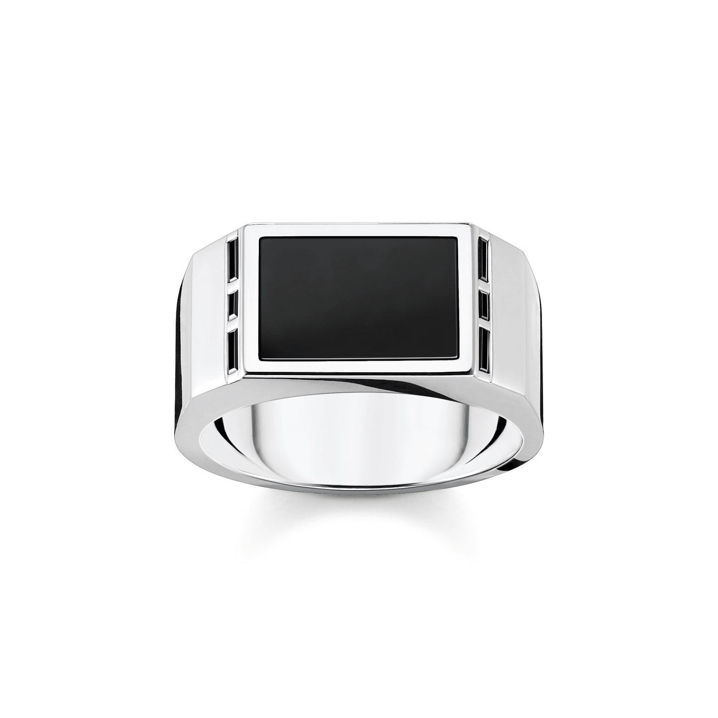 GENTS STERLING SILVER REBEL ONYX BLACK CZ SIGNET RING SIZE 64
