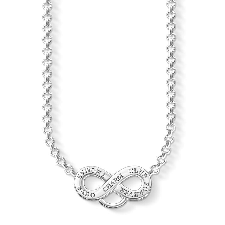 CHARM CLUB STERLING SILVER ETERNITY NECKLACE 38-44CM